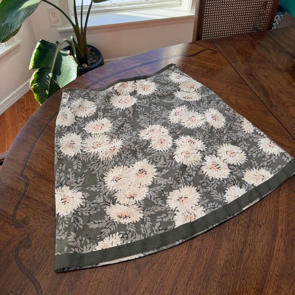 Ll bean vintage 90s Floral Cotton A-Line Mini Skirt